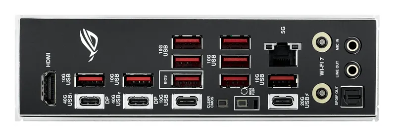 ASUS ROG Strix X870E-E Gaming WiFi rear I/O panel