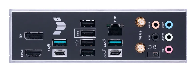 ASUS TUF Gaming B650-Plus WiFi rear I/O panel