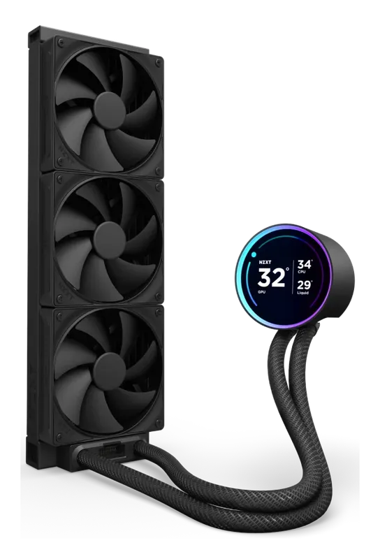 NZXT Kraken Elite 360 radiator with fans, vertical view