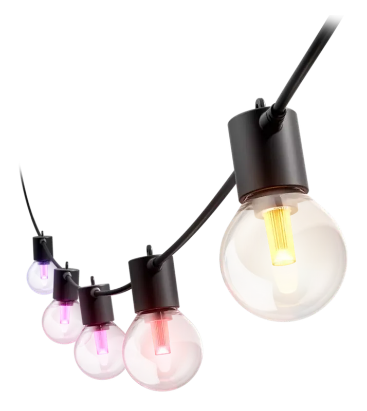 Philips Hue Festavia Globe outdoor string lights with colored globe bulbs