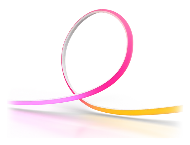 Philips Hue OmniGlow Lightstrip glowing pink and orange