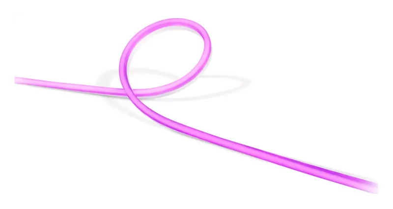 Philips Hue Outdoor Lightstrip glowing pink