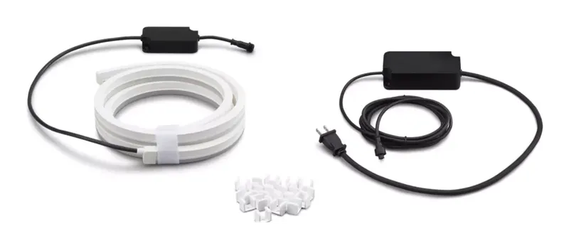 Philips Hue Outdoor Lightstrip with power supply and clips