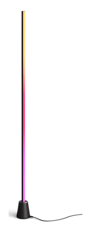 Philips Hue Play Gradient Floor Lamp (large), a slim pole glowing yellow to pink