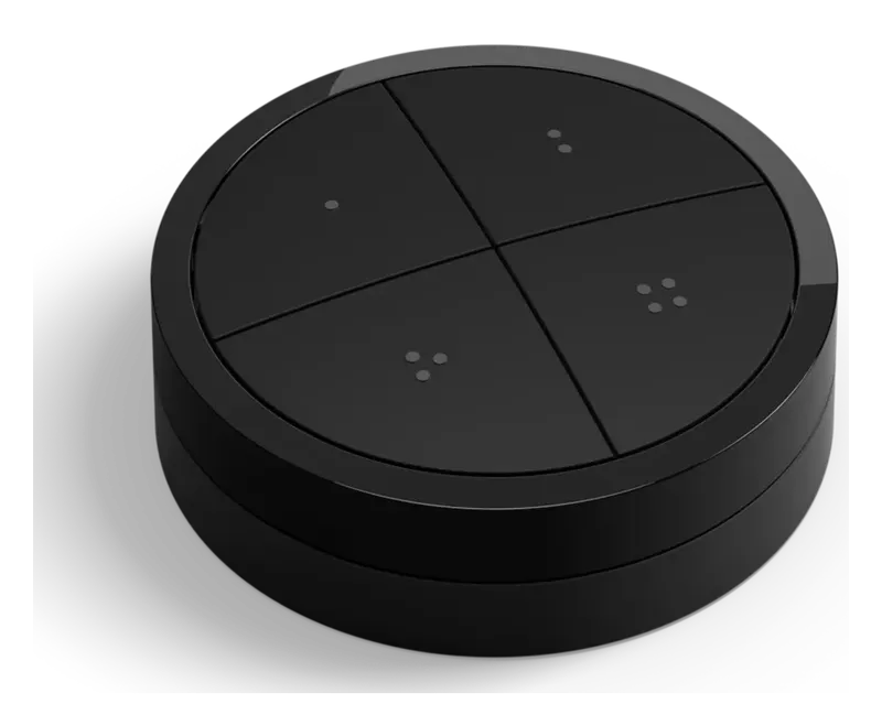 Philips Hue Tap Dial Switch in black, four-button dial